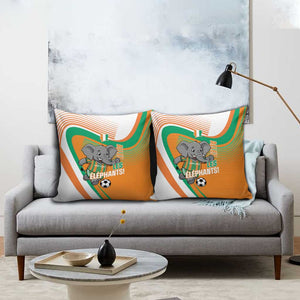 Ivory Coast Football Pillow Cover 2026 Allez Les Elephants Cute Mascot - African Pride