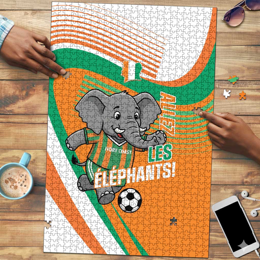 Ivory Coast Football Puzzle 2026 Allez Les Elephants Cute Mascot - African Pride