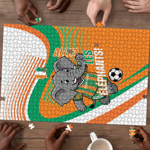 Ivory Coast Football Puzzle 2026 Allez Les Elephants Cute Mascot - African Pride