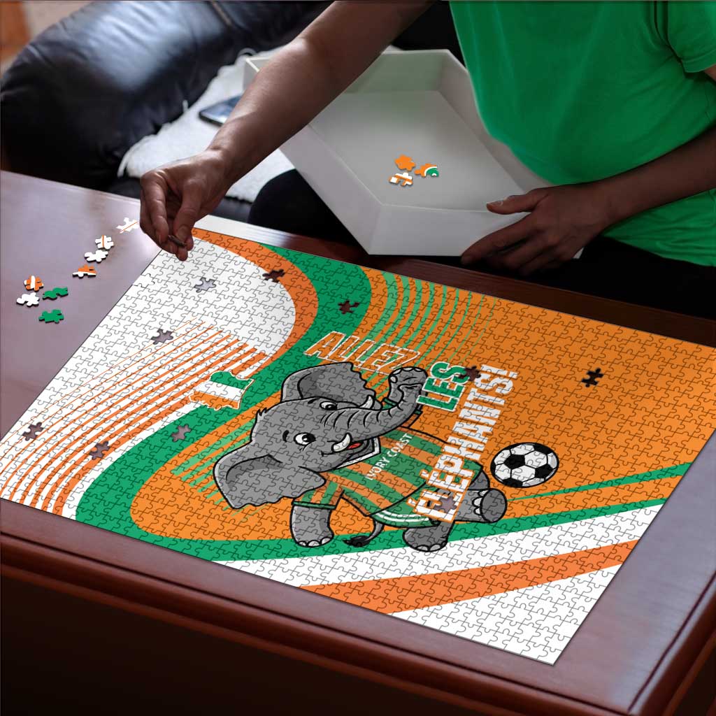 Ivory Coast Football Puzzle 2026 Allez Les Elephants Cute Mascot - African Pride
