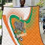 Ivory Coast Football Quilt 2026 Allez Les Elephants Cute Mascot - African Pride