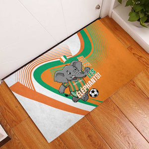 Ivory Coast Football Rubber Doormat 2026 Allez Les Elephants Cute Mascot - African Pride