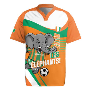 Custom Ivory Coast Football Rugby Jersey 2026 Allez Les Elephants Cute Mascot LT14