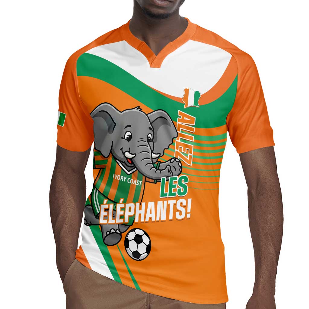 Custom Ivory Coast Football Rugby Jersey 2026 Allez Les Elephants Cute Mascot LT14
