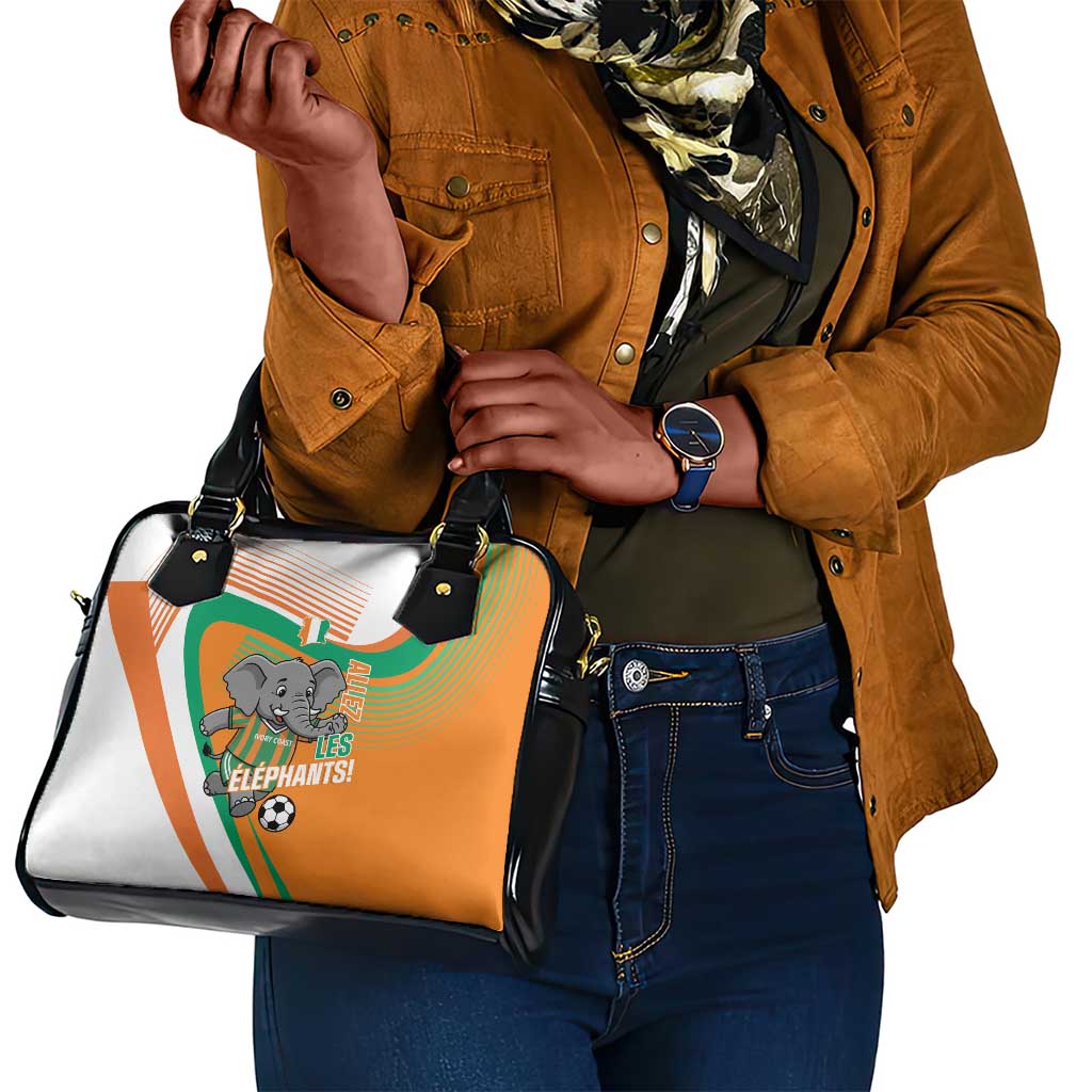Ivory Coast Football Shoulder Handbag 2026 Allez Les Elephants Cute Mascot - African Pride