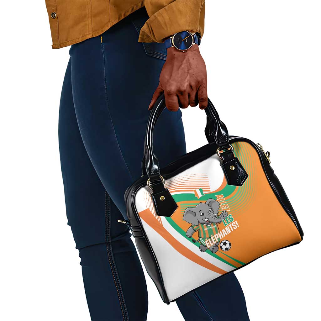 Ivory Coast Football Shoulder Handbag 2026 Allez Les Elephants Cute Mascot - African Pride
