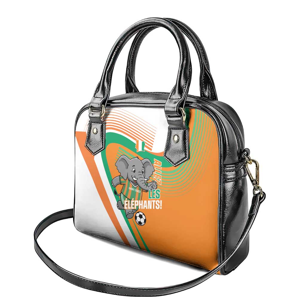 Ivory Coast Football Shoulder Handbag 2026 Allez Les Elephants Cute Mascot - African Pride