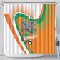 Ivory Coast Football Shower Curtain 2026 Allez Les Elephants Cute Mascot - African Pride