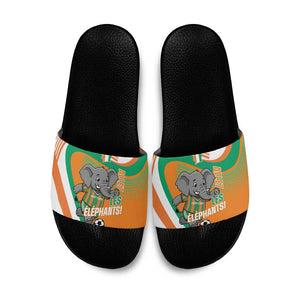 Ivory Coast Football Slide Sandals 2026 Allez Les Elephants Cute Mascot - African Pride