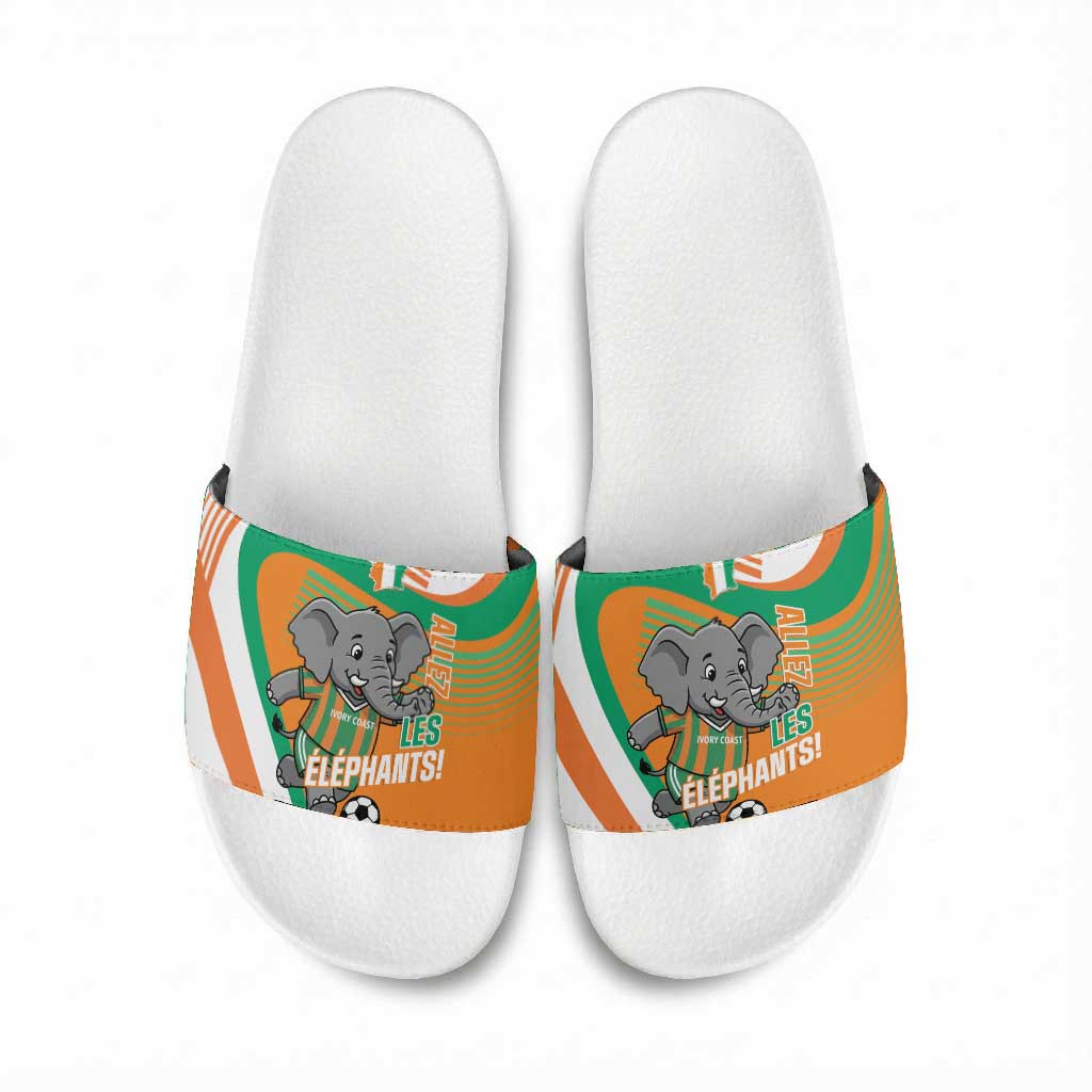 Ivory Coast Football Slide Sandals 2026 Allez Les Elephants Cute Mascot - African Pride