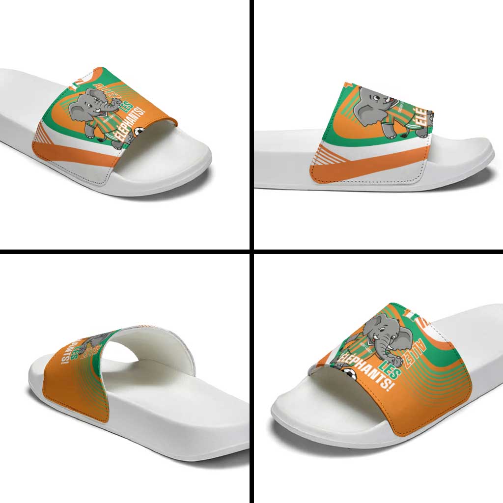 Ivory Coast Football Slide Sandals 2026 Allez Les Elephants Cute Mascot - African Pride