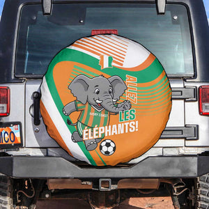 Ivory Coast Football Spare Tire Cover 2026 Allez Les Elephants Cute Mascot - African Pride