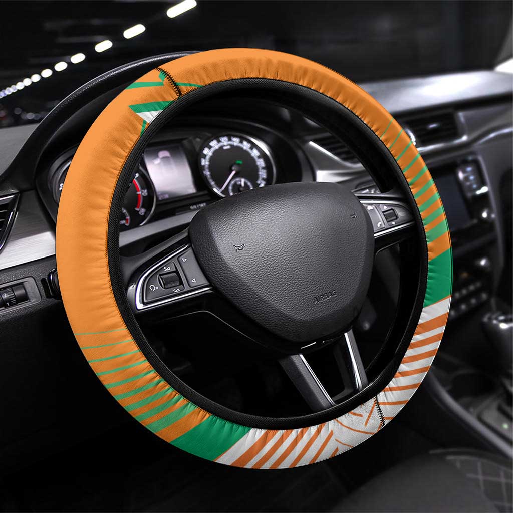 Ivory Coast Football Steering Wheel Cover 2026 Allez Les Elephants Cute Mascot - African Pride