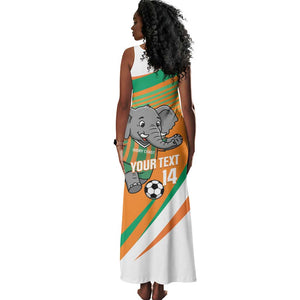 Custom Ivory Coast Football Tank Maxi Dress 2026 Allez Les Elephants Cute Mascot - African Pride