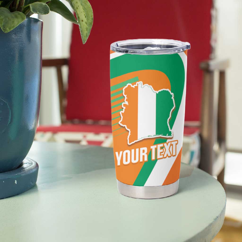 Custom Ivory Coast Football Tumbler Cup 2026 Allez Les Elephants Cute Mascot - African Pride