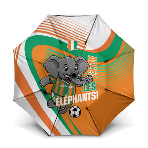 Ivory Coast Football Umbrella 2026 Allez Les Elephants Cute Mascot - African Pride