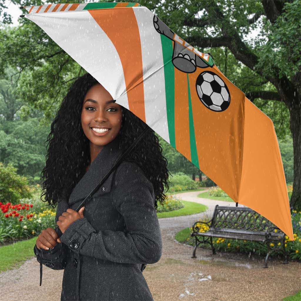 Ivory Coast Football Umbrella 2026 Allez Les Elephants Cute Mascot - African Pride