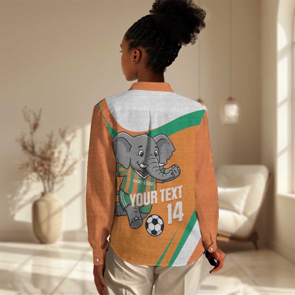 Custom Ivory Coast Football Women Casual Shirt 2026 Allez Les Elephants Cute Mascot - African Pride