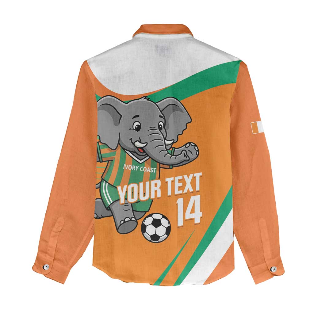 Custom Ivory Coast Football Women Casual Shirt 2026 Allez Les Elephants Cute Mascot - African Pride