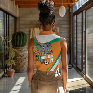 Custom Ivory Coast Football Women Sleeveless Polo Shirt 2026 Allez Les Elephants Cute Mascot - African Pride