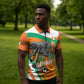 Custom Ivory Coast Football Zipper Polo Shirt 2026 Allez Les Elephants Cute Mascot - African Pride