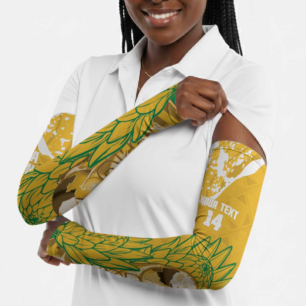 Custom South Africa Soccer Arm Sleeves 2026 Bafana Bafana Go Boys Protea - African Pride