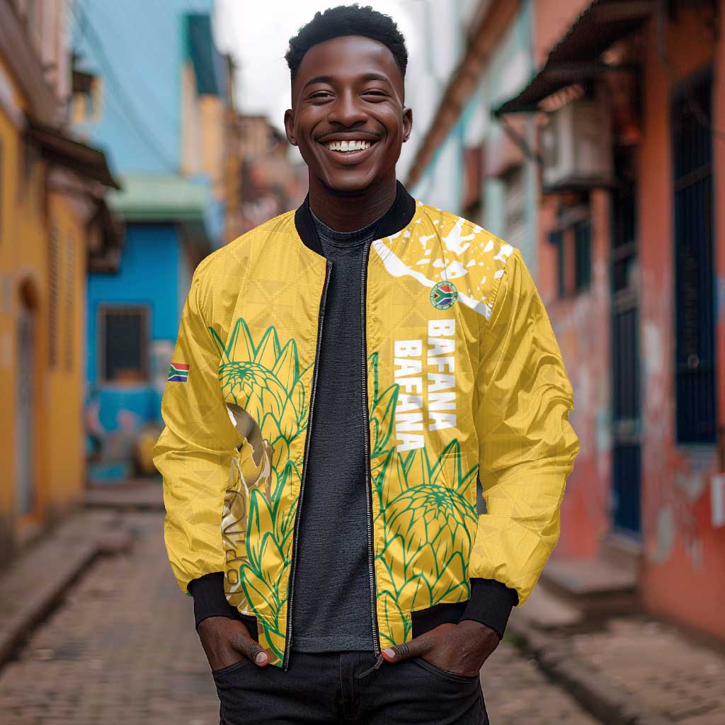 Custom South Africa Soccer Bomber Jacket 2026 Bafana Bafana Go Boys Protea - African Pride