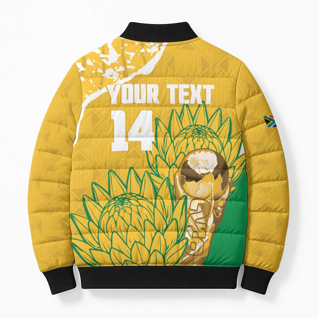 Custom South Africa Soccer Bomber Puffer Jacket 2026 Bafana Bafana Go Boys Protea - African Pride