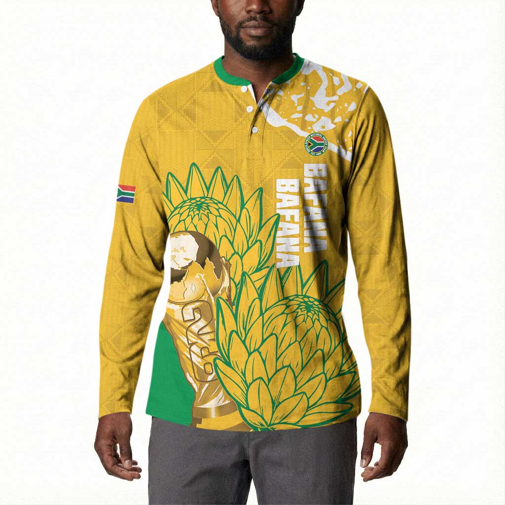 Custom South Africa Soccer Button Sweatshirt 2026 Bafana Bafana Go Boys Protea
