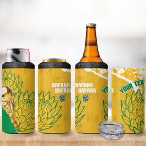 Custom South Africa Soccer 4 in 1 Can Cooler Tumbler 2026 Bafana Bafana Go Boys Protea - African Pride