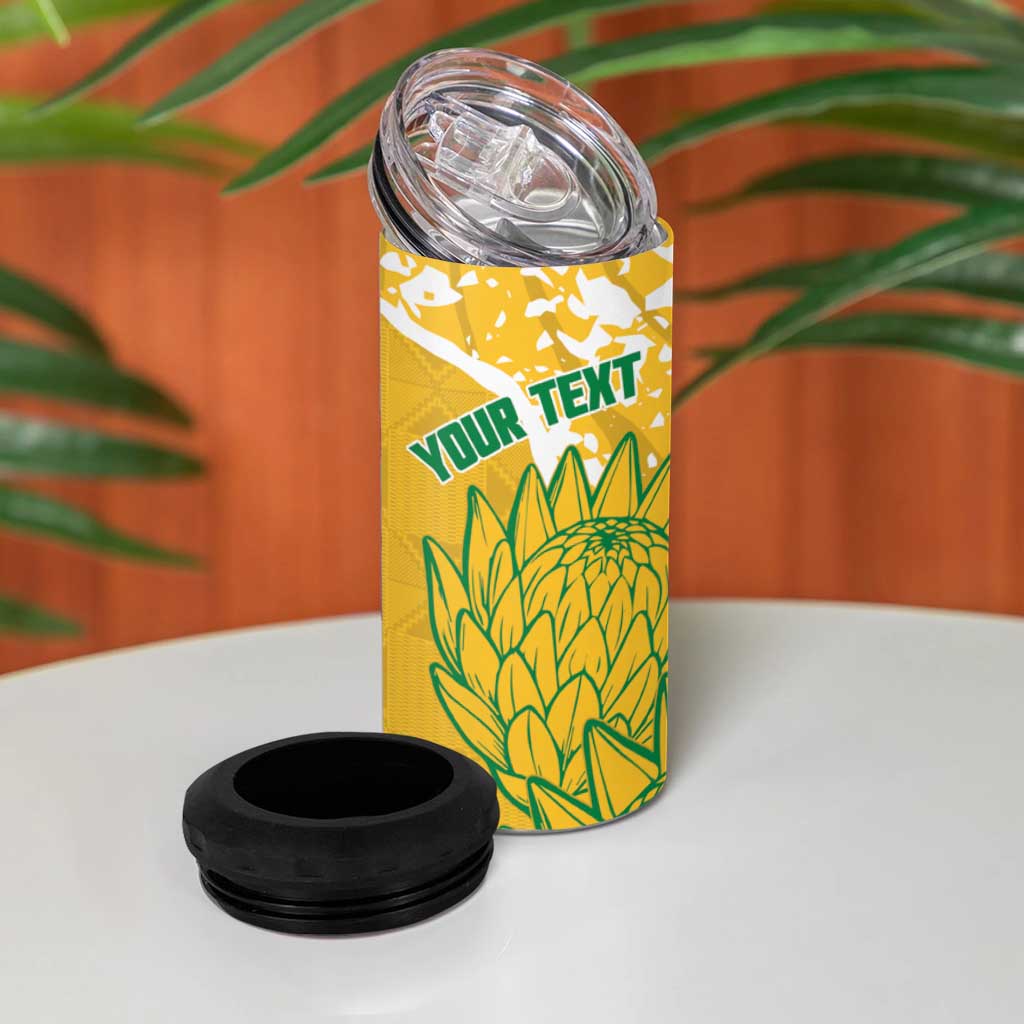 Custom South Africa Soccer 4 in 1 Can Cooler Tumbler 2026 Bafana Bafana Go Boys Protea - African Pride