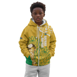 Custom South Africa Soccer Kid Hoodie 2026 Bafana Bafana Go Boys Protea - African Pride
