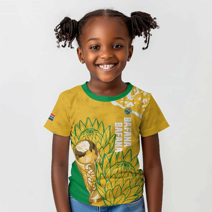 Custom South Africa Soccer Kid T shirt 2026 Bafana Bafana Go Boys Protea LT14