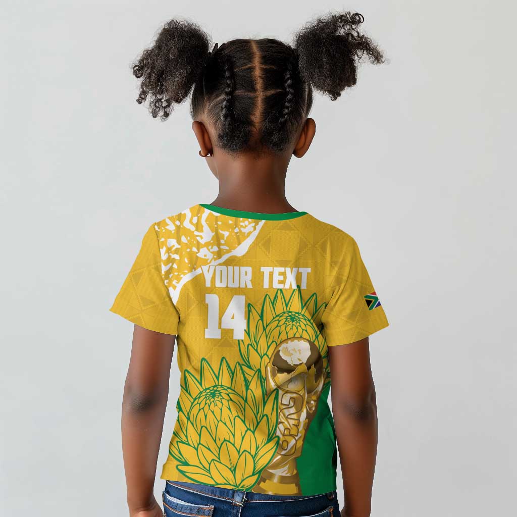 Custom South Africa Soccer Kid T shirt 2026 Bafana Bafana Go Boys Protea LT14
