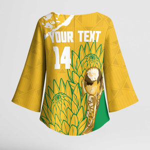 Custom South Africa Soccer Kimono Sleeve Blouse 2026 Bafana Bafana Go Boys Protea - African Pride