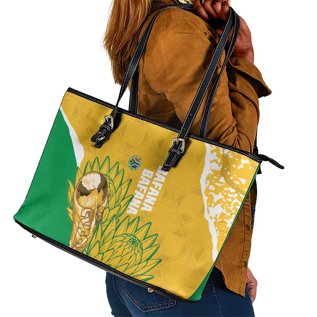 South Africa Soccer Leather Tote Bag 2026 Bafana Bafana Go Boys Protea - African Pride