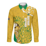 Custom South Africa Soccer Long Sleeve Button Shirt 2026 Bafana Bafana Go Boys Protea - African Pride