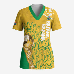 Custom South Africa Soccer Scrub Top 2026 Bafana Bafana Go Boys Protea - African Pride