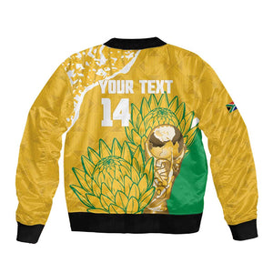 Custom South Africa Soccer Sleeve Zip Bomber Jacket 2026 Bafana Bafana Go Boys Protea - African Pride