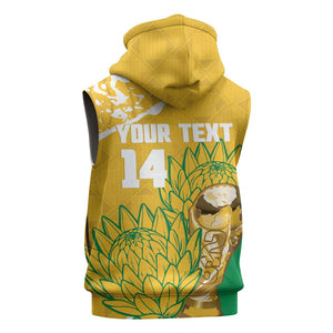 Custom South Africa Soccer Sleeveless Hoodie 2026 Bafana Bafana Go Boys Protea - African Pride