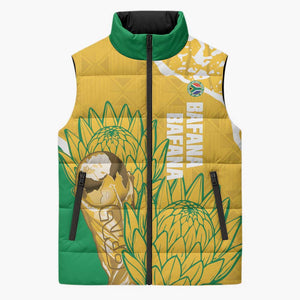Custom South Africa Soccer Sleeveless Puffer Jacket 2026 Bafana Bafana Go Boys Protea - African Pride