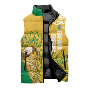 Custom South Africa Soccer Sleeveless Puffer Jacket 2026 Bafana Bafana Go Boys Protea - African Pride