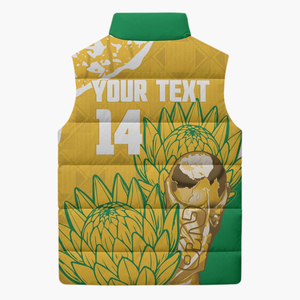 Custom South Africa Soccer Sleeveless Puffer Jacket 2026 Bafana Bafana Go Boys Protea - African Pride