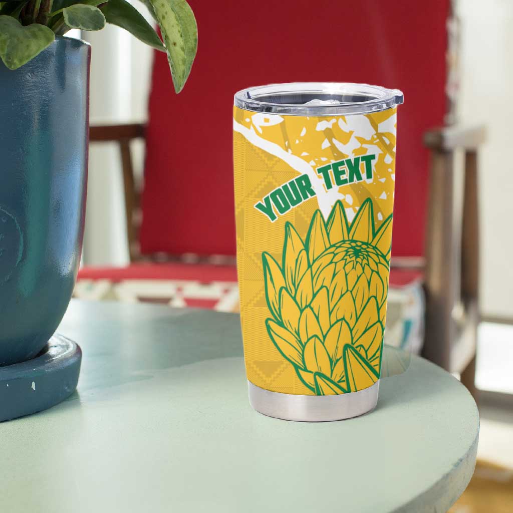 Custom South Africa Soccer Tumbler Cup 2026 Bafana Bafana Go Boys Protea - African Pride