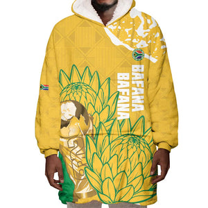 Custom South Africa Soccer Wearable Blanket Hoodie 2026 Bafana Bafana Go Boys Protea - African Pride