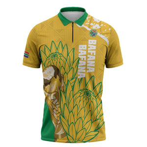 Custom South Africa Soccer Zipper Polo Shirt 2026 Bafana Bafana Go Boys Protea - African Pride