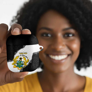 Custom Ghana Football AirPods Case 2026 Go Black Stars Black Adinkra Pattern - African Pride