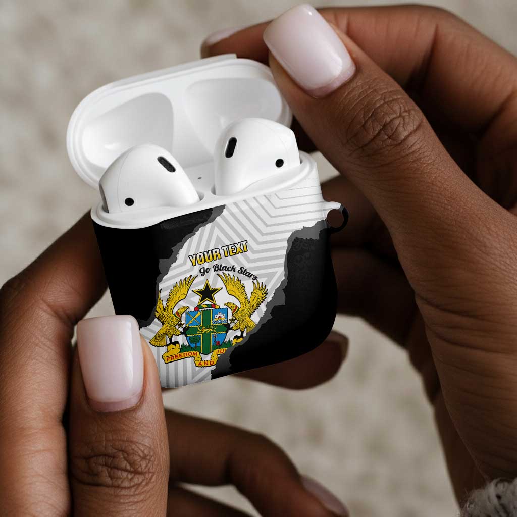 Custom Ghana Football AirPods Case 2026 Go Black Stars Black Adinkra Pattern - African Pride