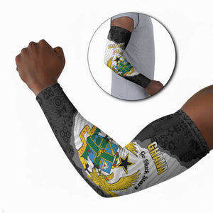 Custom Ghana Football Arm Sleeves 2026 Go Black Stars Black Adinkra Pattern - African Pride