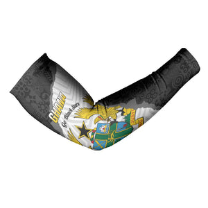 Custom Ghana Football Arm Sleeves 2026 Go Black Stars Black Adinkra Pattern - African Pride
